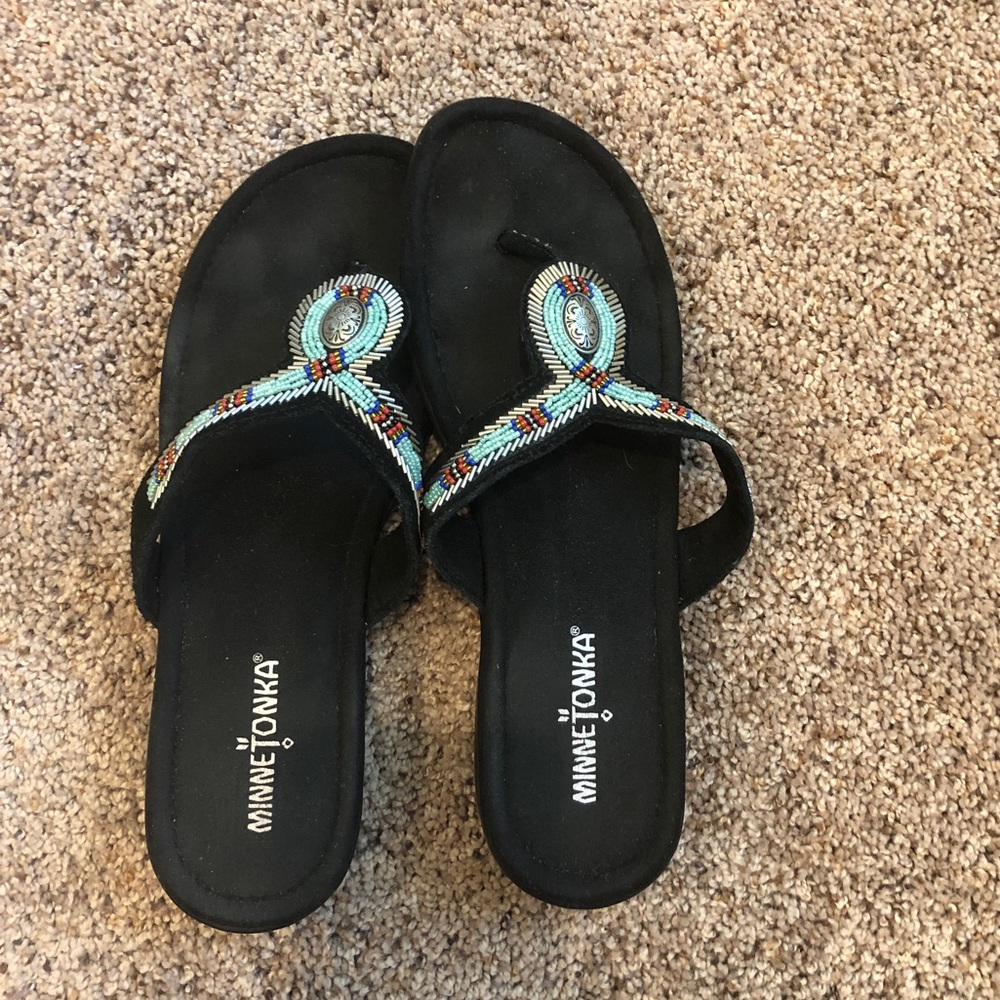 Minnetonka Beaded Sandals Flip Flops